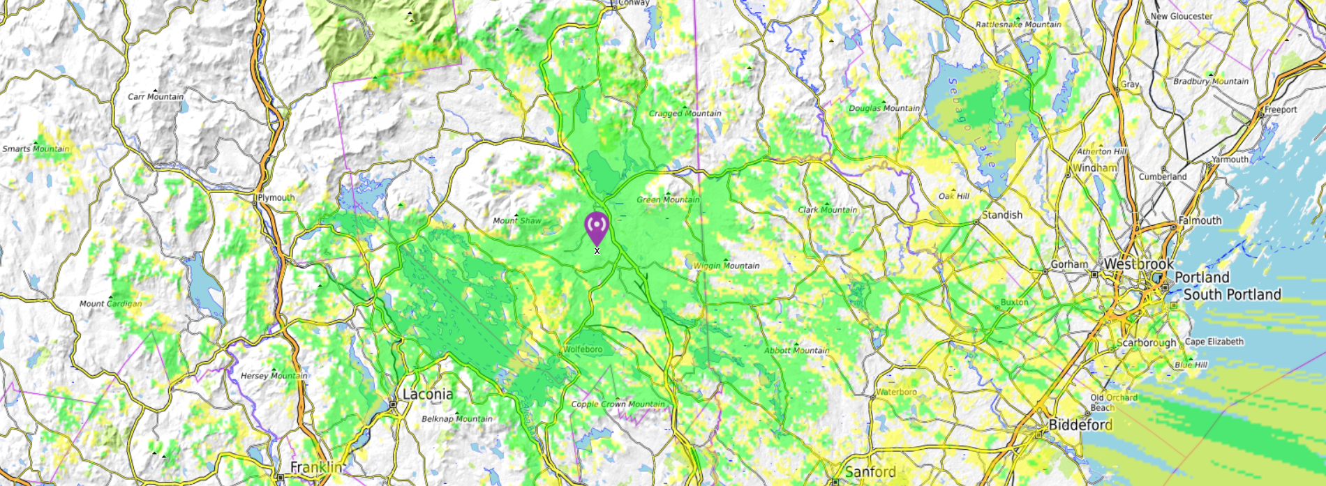 927.900 mhz rf coverage map