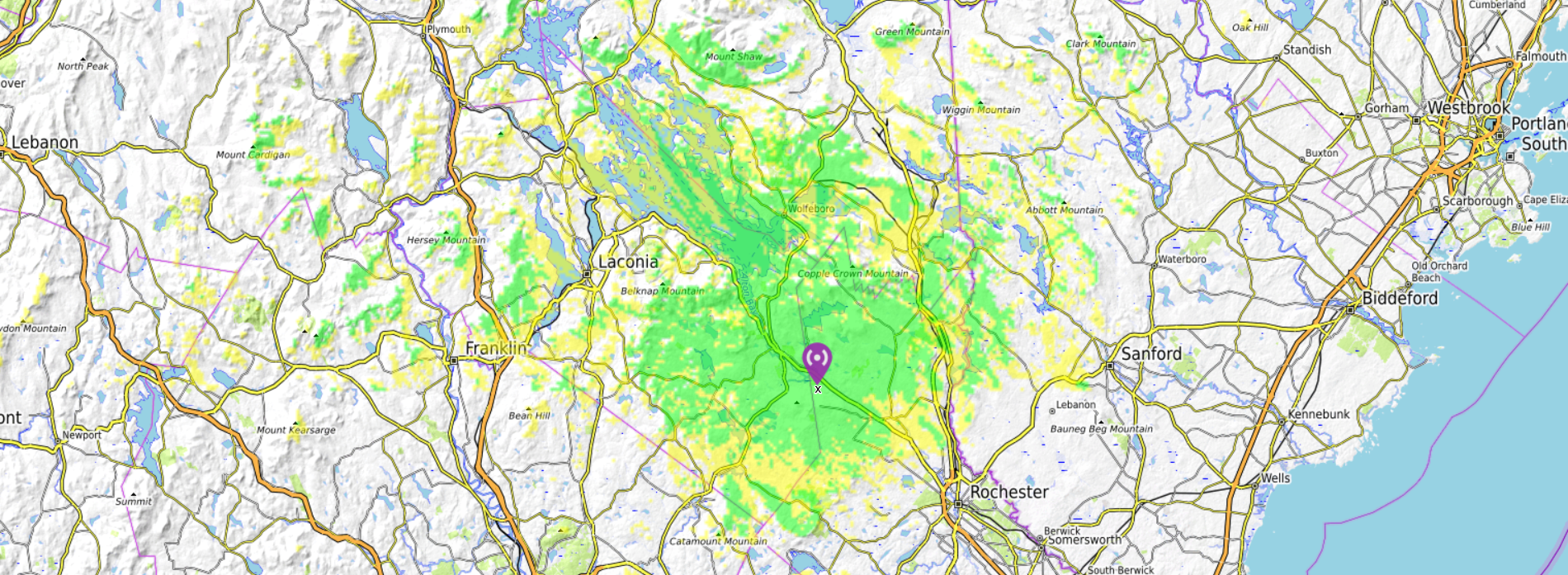 224.020 mhz rf coverage map