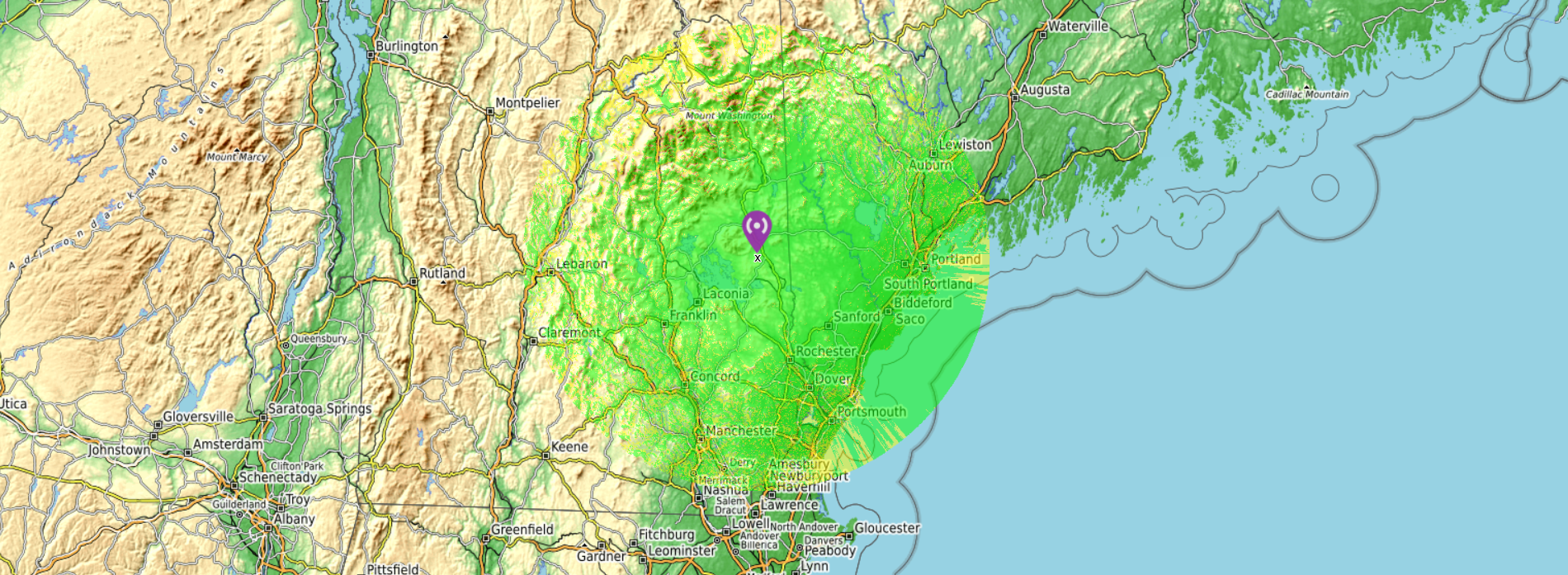 w1bst 51.64 mhz rf coverage map