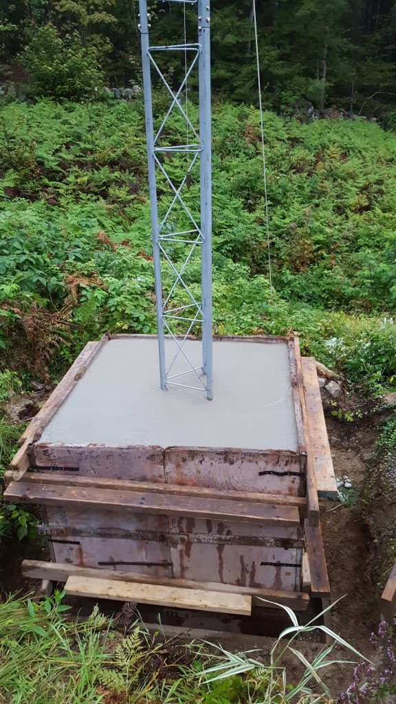 wet concrete installed